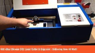 K40 eBay Chinese CO2 Laser Cutter & Engraver - UnBoxing New 40 Watt Unit!