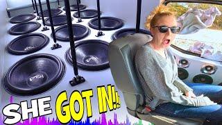 My Wife Hears THE BASS VAN!! 12 18" Subwoofers + HUGE Bandpass Box & How To Install Car Audio Lights