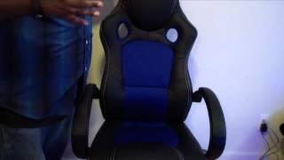 Unboxing Best Choice Products Leather High Back Race Car Style Bucket Seat Gaming blue & Black