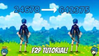 Xingqiu 24k To 650k || F2P Nuke Tutorial {Genshin Impact}