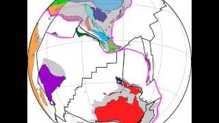 Southeast Asia tectonic evolution with colour-coded terranes