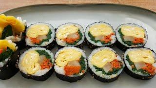 Simple Egg Kimbap (Seaweed Rice Rolls)