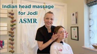 Divine ASMR Indian Head Massage with Jodi + Stomach Rumbles! Real Clinic Real Therapist Real Client