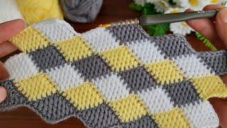 Super Easy Tunisian Knitting Pattern Baby Blanket - Tunus işi Çok Kolay Gösterişli Örgü Modeli..