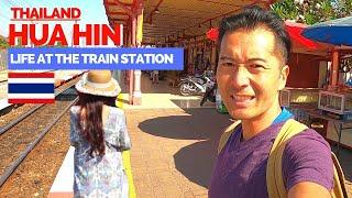 Hua Hin, Thailand - Life at the Hua Hin train station.