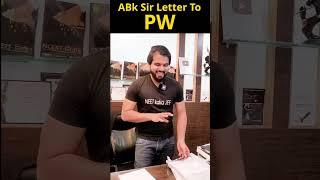 ABK Sir's letter to @PhysicsWallah