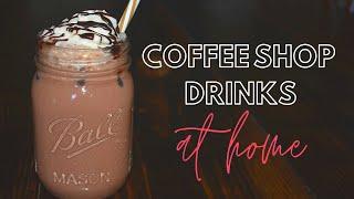 COFFEE SHOP DRINKS AT HOME // 5 easy recipes // DIY Cold Brew, Honey Latte, Iced Mocha and More!