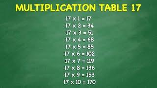 Multiplication Table 17