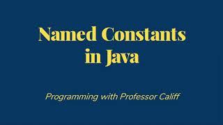 Named Constants in Java