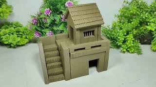 DIY How to Make Miniature Clay House |  Clay Bari