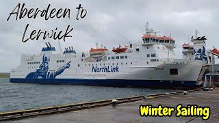 Overnight Ferry Crossing to the Shetland Islands in Winter