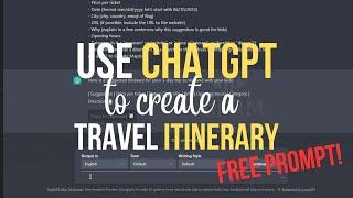 Creating a Travel Plan with ChatGPT: A Step-by-Step Guide