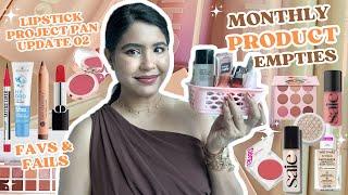 Monthly Product Empties | Makeup Favs & Fails | Blush Roulette & Lipstick Project Pan Update 02