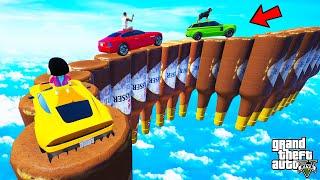 FRANKLIN TRIED UPSIDE DOWN BOTTLES PARKOUR RAMP CHALLENGE GTA 5 | SHINCHAN and CHOP