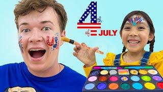 Maddie's 4th of July Face Paint Fun Art Lesson!