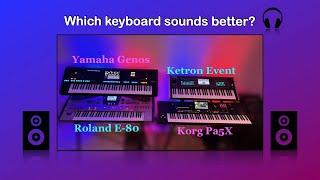 Korg Pa5X vs Ketron Event vs Yamaha Genos vs Roland E-80  sound comparison  "Beautiful Life"