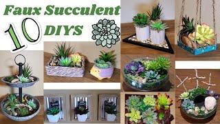 10 Dollar Tree Succulent DIYs | Faux Succulent Home Decor | Mystery Box Winner ANNOUNCEMENT