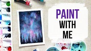 Easy watercolour galaxy for beginners  Paint with me