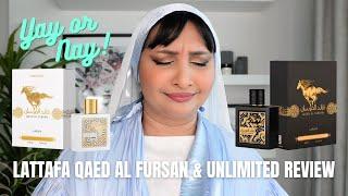 LATTAFA QAED AL FURSAN & UNLIMITED REVIEW | MIDDLE EASTERN/ ARABIAN PERFUME REVIEW #simsquad