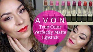 NEW AVON True Color Perfectly Matte Lipsticks | Lip Swatches & Review - All 12 Shades
