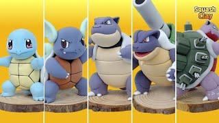 Making Shiny Squirtle family Pokémon out of clay