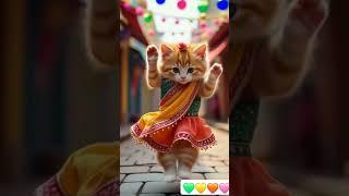 Cute kitten in Indian dress ! #cute #aiart #shortvideo #funny #animallife