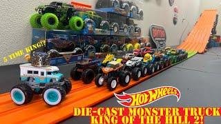 DIE-CAST HOT WHEELS MONSTER TRUCK KING OF THE HILL 2! | DIE-CAST MONSTER TRUCK RACING