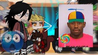 hashiras react to giyuu as tyler, the creator! || short , no part two! {(late thanksgiving special)%