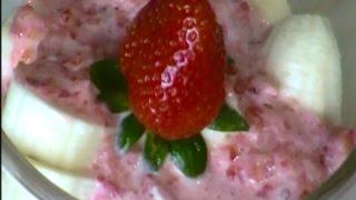 Plátanos con crema de fresas.-  Recetas de LuzMa