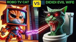 kitty cat ROBO TV CAT VS DIDIDI EVIL WIFE