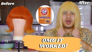 REMOVING SEMI-PERMANENT HAIR DYE FROM A HUMAN HAIR WIG (BAKING SODA METHOD)