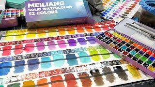 14 New colors? Let's Swatch the Upgraded 52 Pretty Excellent Meiliang Watercolor Set!