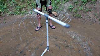 Creative idea make a rotating water fountain with PVC pipe