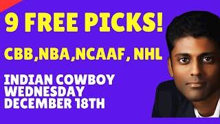 College Basketball Picks, NBA Picks, Football Picks, NHL Picks and Best Bets for Today 12/18/24