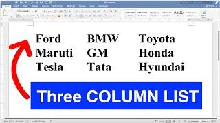 How to Make a 3 Column List in Word