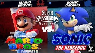 Mario (Movie) vs Sonic (Movie) | Super Mario Bros. La Película vs Sonic La Película | SSBU