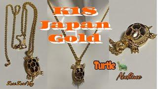 K18 JAPAN GOLD TURTLE PENDANT NECKLACE #japangold