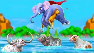 Super Elephant’s Epic Rescue Mission: Saving Forest Animals from River! Animal Adventures 2024