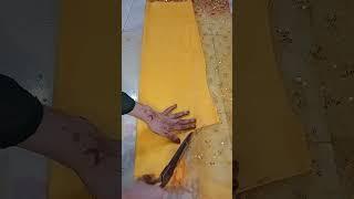 Net Fabric Kurti design cutting tutorial | Haldi ceremony dress design #shorts #dresses #kurti