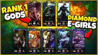 *3V5* FIVE DIAMOND E-GIRLS VS. 3 CHALLENGER ONE-TRICKS (CRAZY GAME) FT. KARASMAI - League of Legends