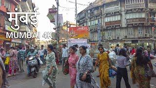 Walking Streets of Mumbai  - Vibrant City Life Ambience - INDIA Walking Tour 4K (UHD)