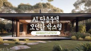 모던한 박스형 소형 단층주택 설계 (feat.midjourney) 공사비 아끼려면=설계를 잘하자 by 홈스타일토토 주택설계