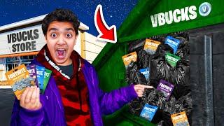 Kid Goes Dumpster Diving At The V-BUCKS STORE! (JACKPOT!)