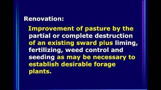 Guidelines for Seeding New Pastures and Renovating Old Pastures