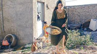 Rural Life in Iran: Making Homemade Pasta with Natural Flavors