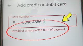 Google FIX Invalid or unsupported form of Payment Problem solved Play store