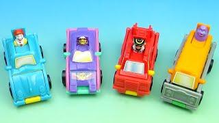 1998 REVERSIBLE VEHICLES set of 4 TRANSFORMING McDONALD'S HAPPY MEAL COLLECTIBLES VIDEO REVIEW