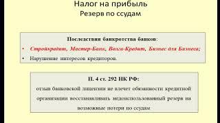 Восстановление резерва по ссудам при банкротстве банка / bankruptcy of banks