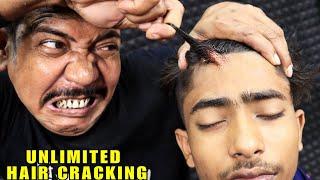 Unlimited Hair Cracking by Asim Barber | Head Massage & Hair Scratching | Neck Cracking | Sleep ASMR