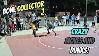 HOOPING w/ Streetball Legend BONE COLLECTOR!!  GOT CROSSOVERED!!